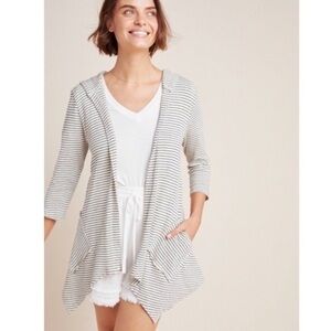Anthropologie cardigan knit NEW Saturday Sunday Hooded NWT medium cream Black